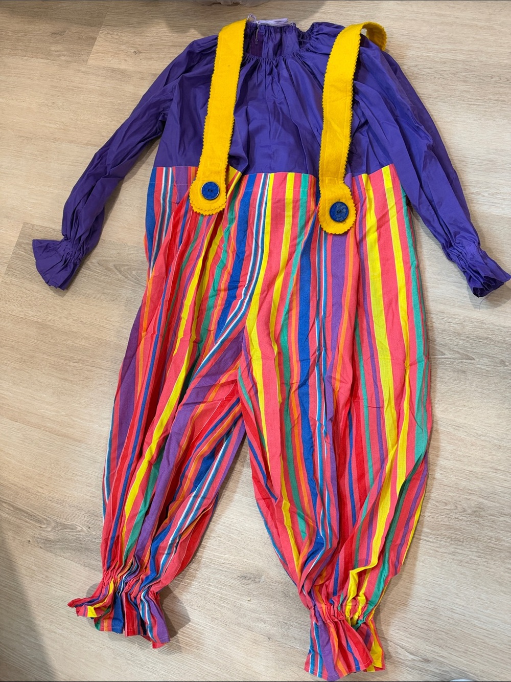 Handmade 90s Print Ruffle Clown Halloween Costume NWT Youth Small Adult